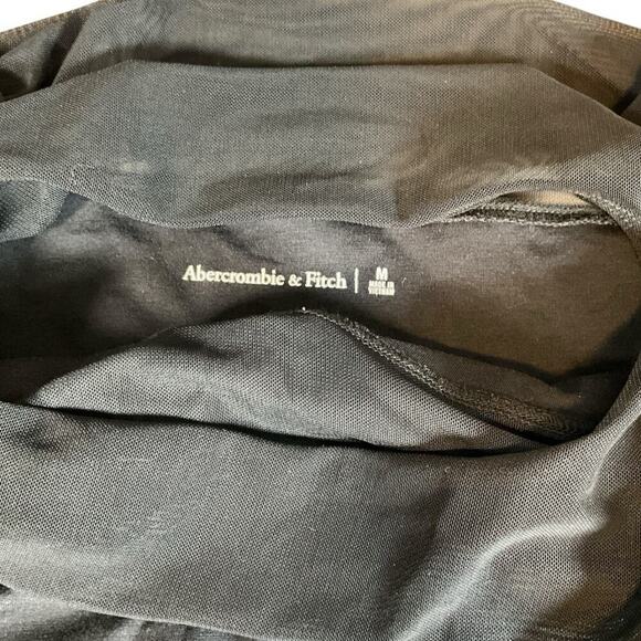 Abercrombie &Fitch Black Body Suit Mesh Long Sleeve High Neck Medium Night Out - Picture 8 of 11